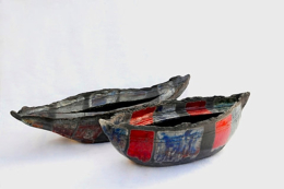Boote, 7/10cm, Keramik, Raku