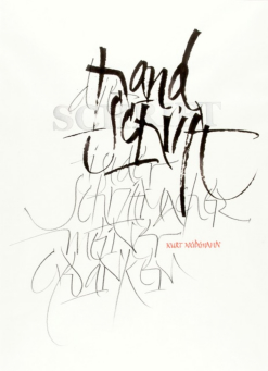 Handschrift - Gouache, Bleistift auf Vorsatzpapier - Autor: Kurt Weidemann