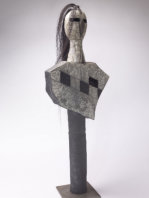 Cherry, H 76 cm, Keramik, Raku, Pferdehaare